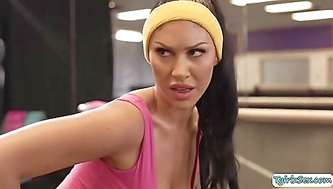 Tattooed blonde fucks her tattooed friend during yoga