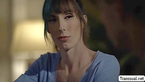 Transvestite with tattooed pussy gets fucked in a big cock