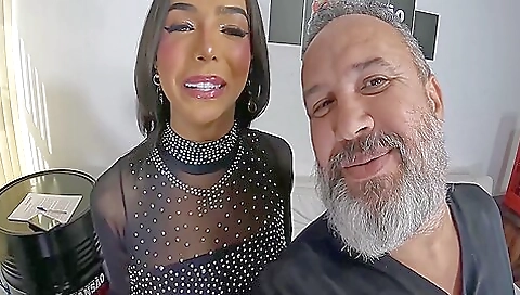 Amateur brunette in lingerie gets a big cock in her ass