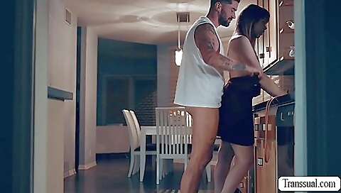 Brunette step fantasy gets fucked in her ass and pussy