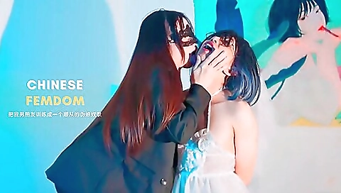 Chinese bitch uses a huge sex toy in her tight cunt