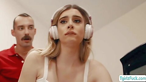 Hot blonde slut is having anal sex with her boyfriend