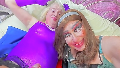 Hot blonde in stockings and lingerie 18+ sex scene