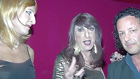 Trans couples get fucked by a guy on the sofa and a table